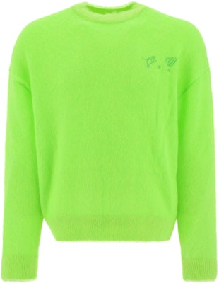 OFF-WHITE FW22 Sweater Lelaki Hijau Mohair dengan Sulaman Logo OMHE137F22KNI0017070 Order OFF-WHITE FW22 Sweater Lelaki Hijau Mohair dengan Sulaman Logo OMHE137F22KNI0017070