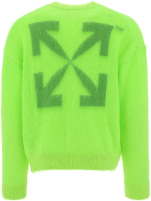 OFF-WHITE FW22 Sweater Lelaki Hijau Mohair dengan Sulaman Logo OMHE137F22KNI0017070 Lookbook OFF-WHITE FW22 Sweater Lelaki Hijau Mohair dengan Sulaman Logo OMHE137F22KNI0017070