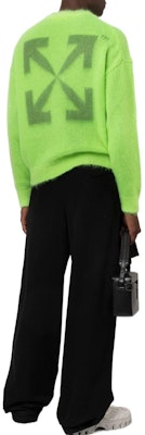 OFF-WHITE FW22 Sweater Lelaki Hijau Mohair dengan Sulaman Logo OMHE137F22KNI0017070 Shop OFF-WHITE FW22 Sweater Lelaki Hijau Mohair dengan Sulaman Logo OMHE137F22KNI0017070