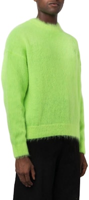 OFF-WHITE FW22 Sweater Lelaki Hijau Mohair dengan Sulaman Logo OMHE137F22KNI0017070 Details for OFF-WHITE FW22 Sweater Lelaki Hijau Mohair dengan Sulaman Logo OMHE137F22KNI0017070