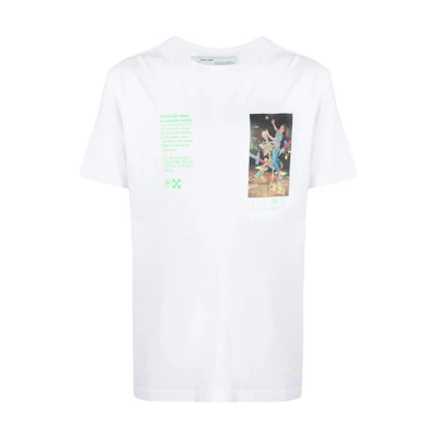 OFF-WHITE FW22 Letter Graphic Print Crewneck T-Shirt White Regular Fit. OMAA027R201850140188