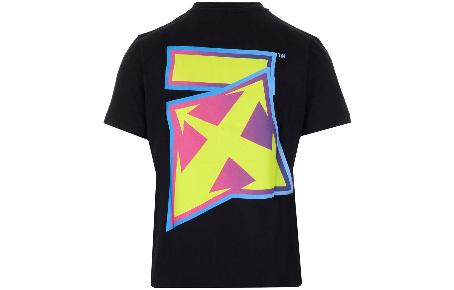 OFF-WHITE FW22 Letter Logo Print Black Crewneck T-Shirt OMAA027F22JER0071070