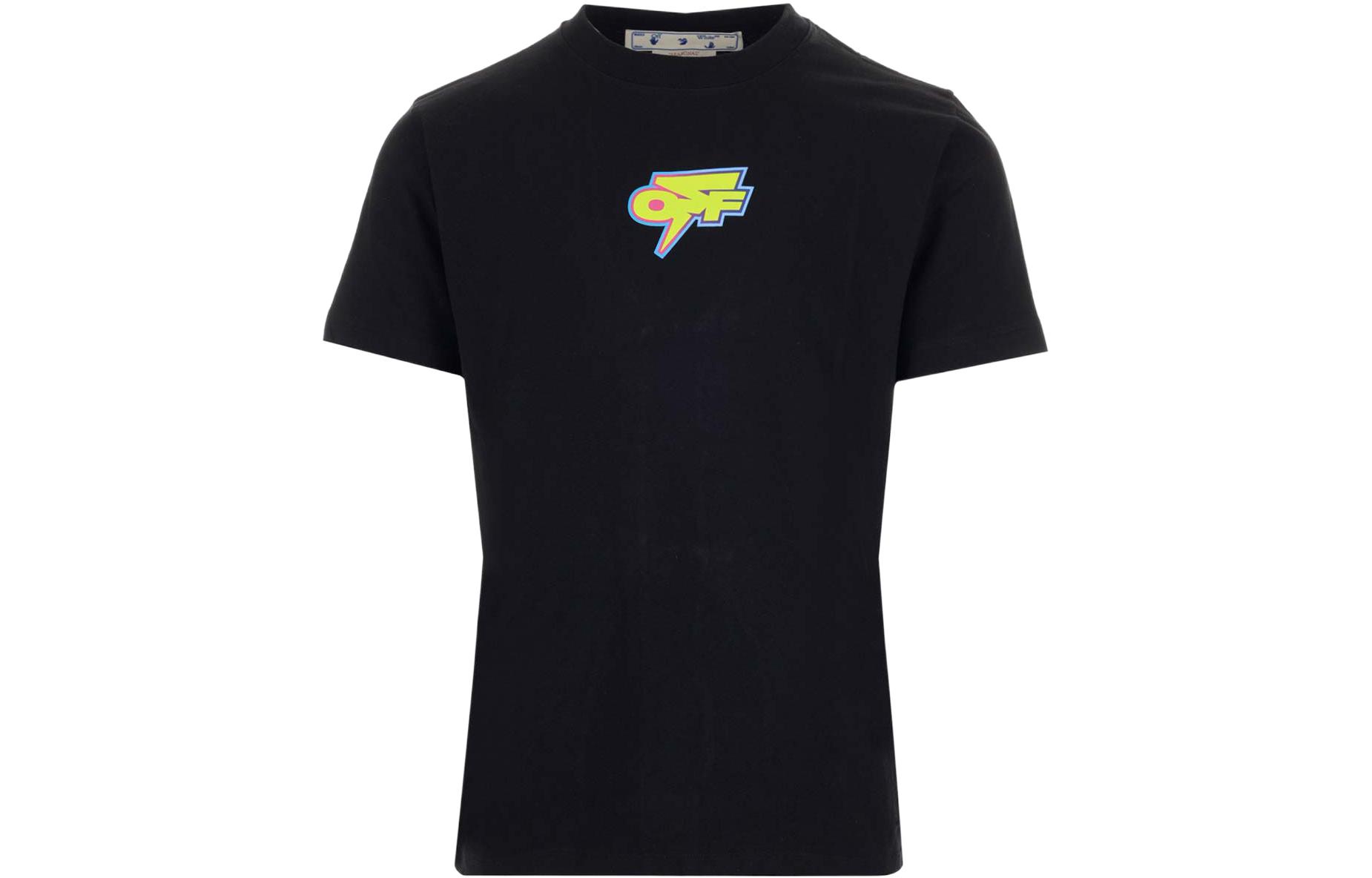 OFF-WHITE FW22 Letter Logo Print Black Crewneck T-Shirt OMAA027F22JER0071070 圖 3