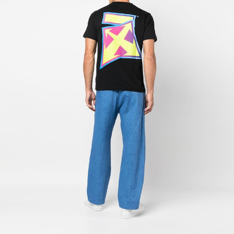 OFF-WHITE FW22 Letter Logo Print Black Crewneck T-Shirt OMAA027F22JER0071070 圖 5