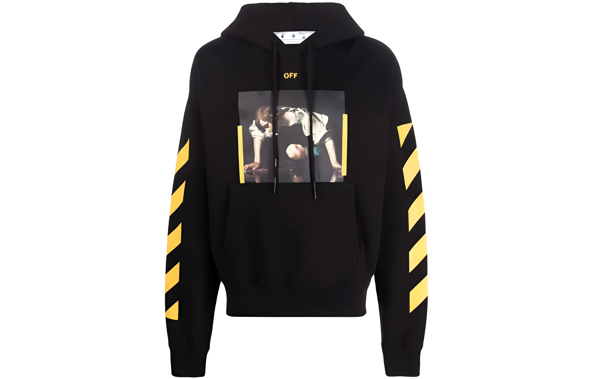 OFF-WHITE FW22 Letter Logo Pullover Sweatshirt Black  Fall Graphic. OMBB037C99FLE0111018