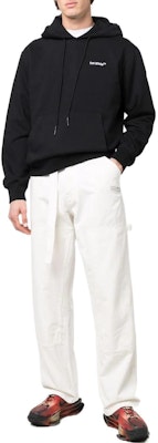 OFF-WHITE FW22 Letter Print Hoodie Black Loose Fit Pullover Sweatshirt OMBB097C99FLE0071001 Lookbook OFF-WHITE FW22 Letter Print Hoodie Black Loose Fit Pullover Sweatshirt OMBB097C99FLE0071001
