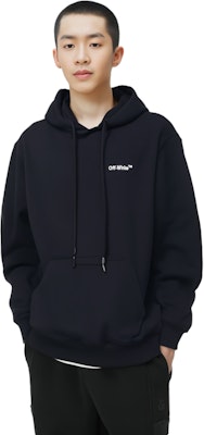 OFF-WHITE FW22 Letter Print Hoodie Black Loose Fit Pullover Sweatshirt OMBB097C99FLE0071001 Details for OFF-WHITE FW22 Letter Print Hoodie Black Loose Fit Pullover Sweatshirt OMBB097C99FLE0071001