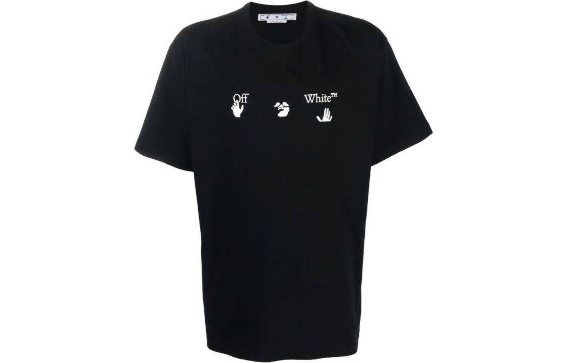 Order OFF-WHITE FW22 Letter Print T-Shirt Black -  Regular Fit Short Sleeve Tee OMAA038C99JER0071001