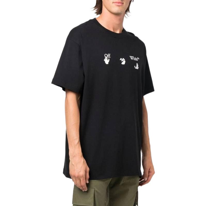Purchase OFF-WHITE FW22 Letter Print T-Shirt Black -  Regular Fit Short Sleeve Tee OMAA038C99JER0071001