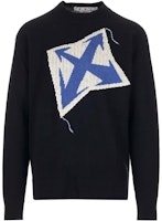 OFF-WHITE FW22 Logo Black Knit Pullover Sweater Regular Fit Wool Top. OMHE125F22KNI0021045 OFF-WHITE FW22 Logo Black Knit Pullover Sweater Regular Fit Wool Top. OMHE125F22KNI0021045