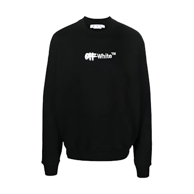 OFF-WHITE FW22 Logo Embroidered Regular Fit Black Sweatshirt 秋季 OMBA054F22FLE0011001