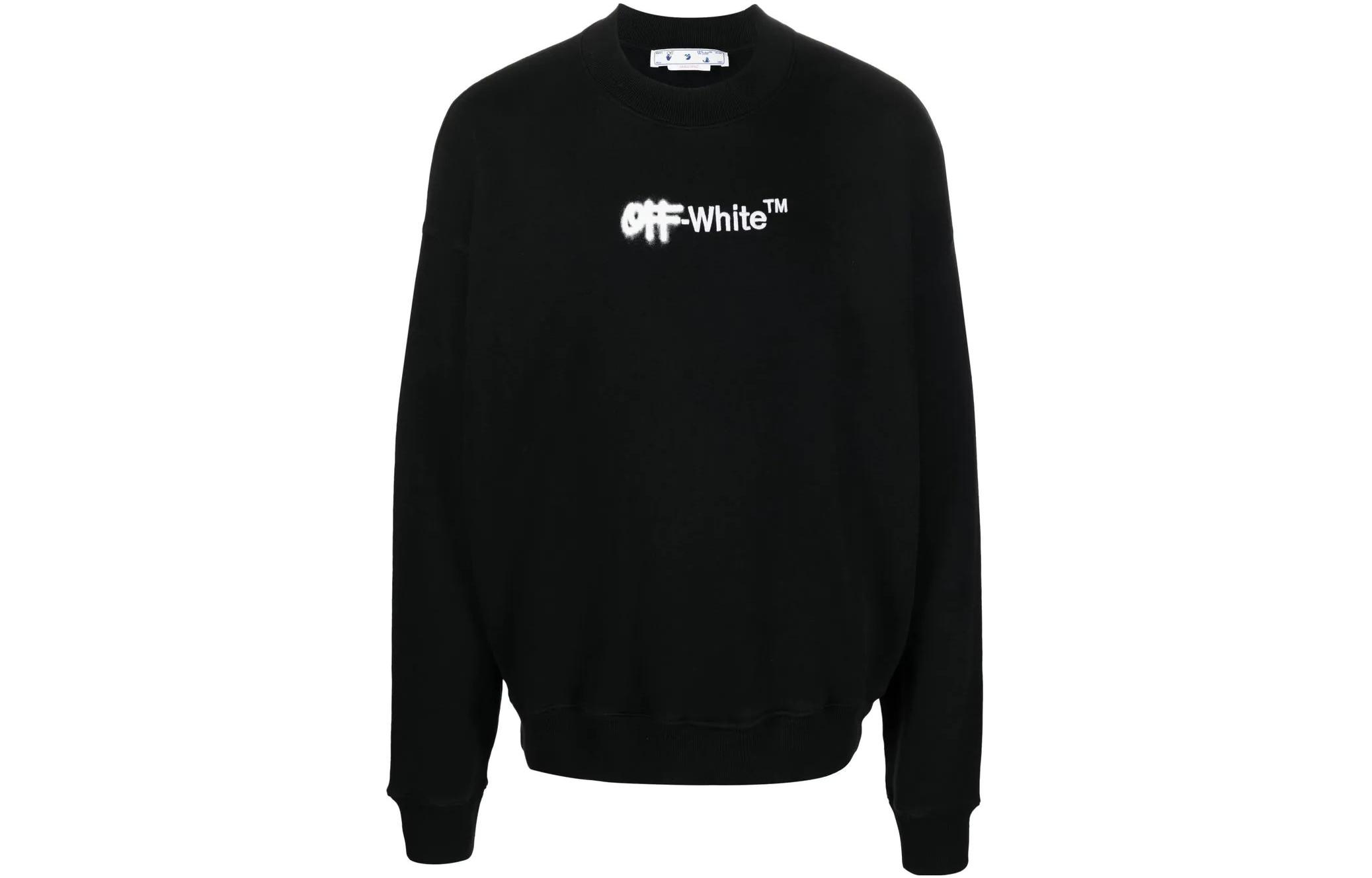 OFF-WHITE FW22 Logo Embroidered Regular Fit Black Sweatshirt 秋季 OMBA054F22FLE0011001 圖 2