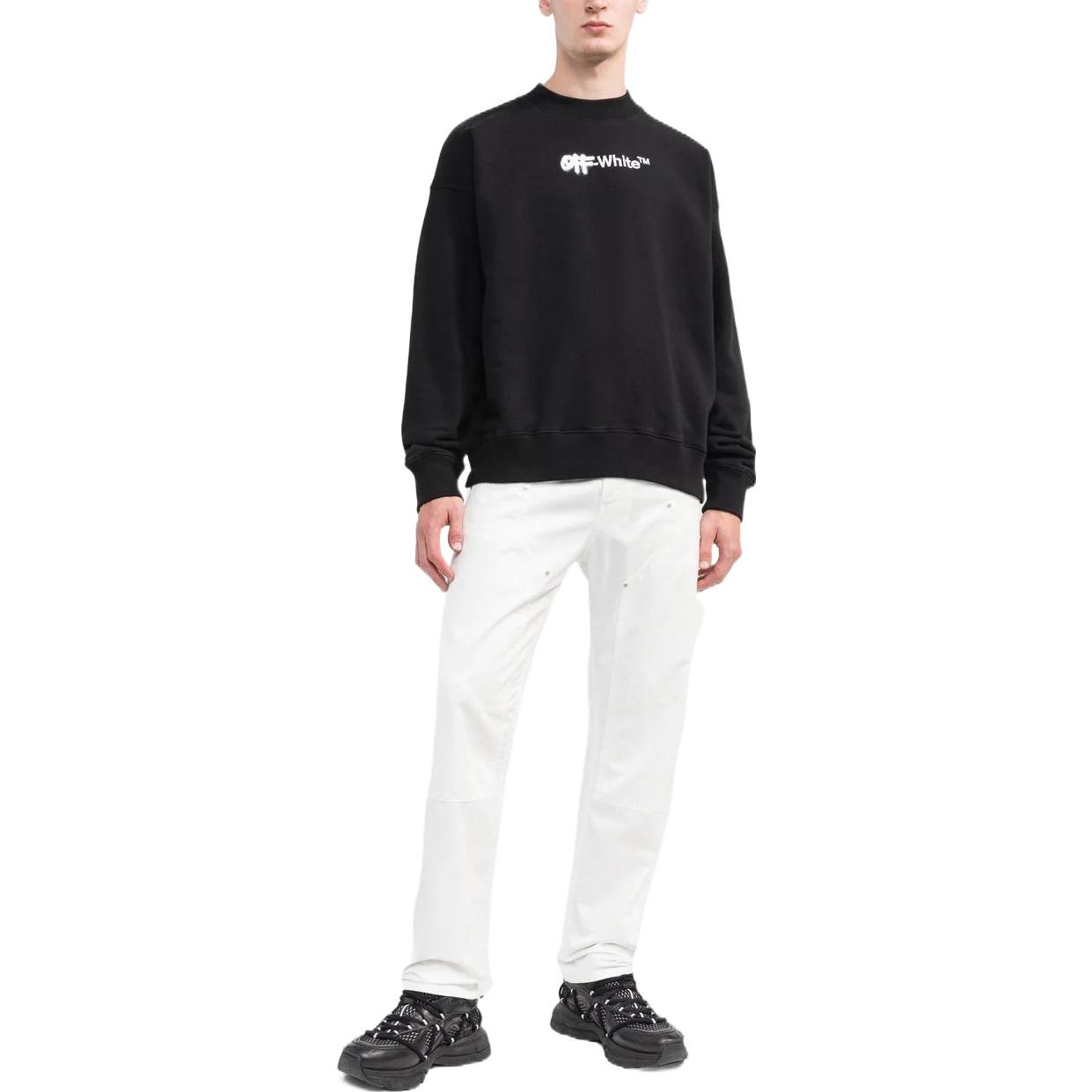 OFF-WHITE FW22 Logo Embroidered Regular Fit Black Sweatshirt 秋季 OMBA054F22FLE0011001 圖 3