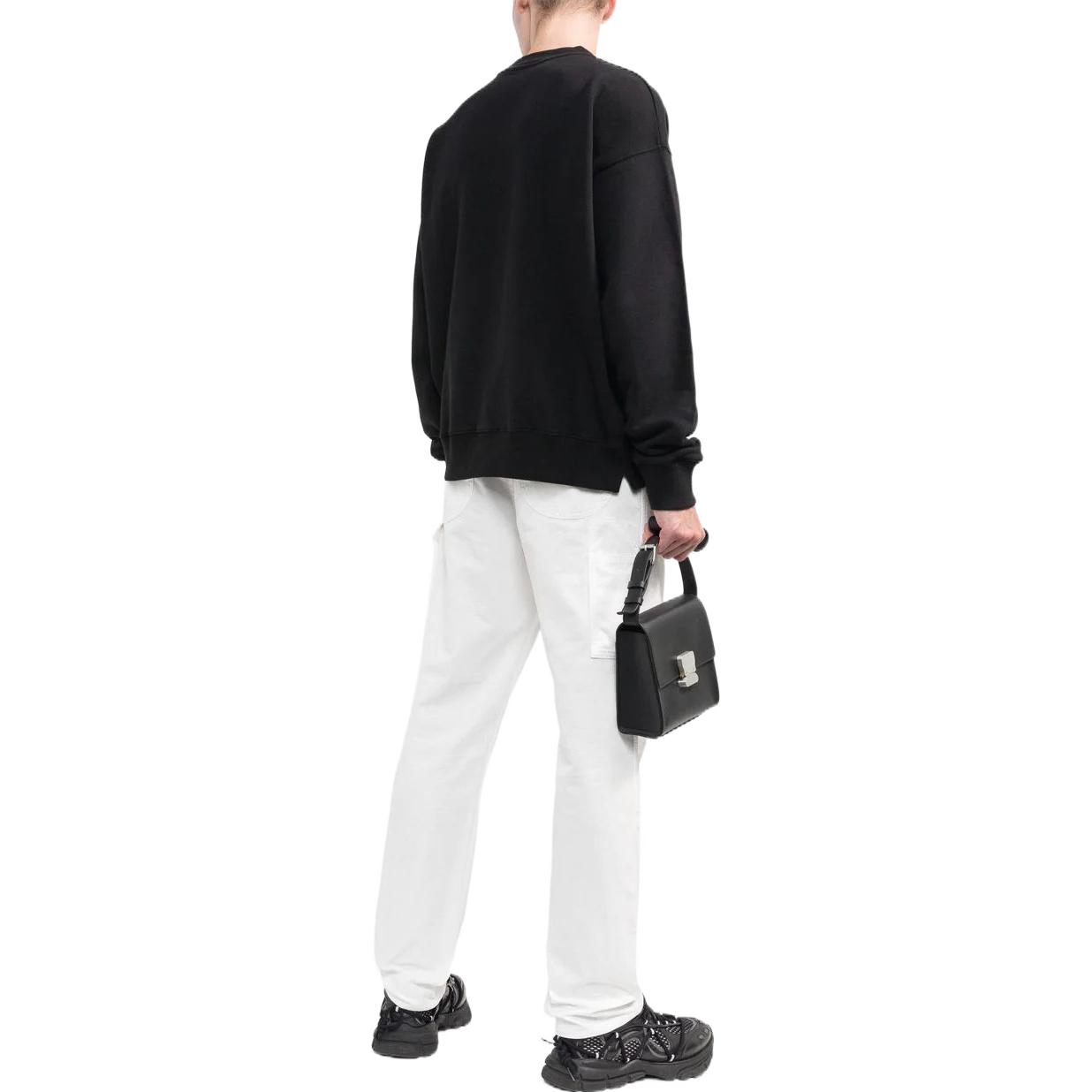 OFF-WHITE FW22 Logo Embroidered Regular Fit Black Sweatshirt 秋季 OMBA054F22FLE0011001 圖 4