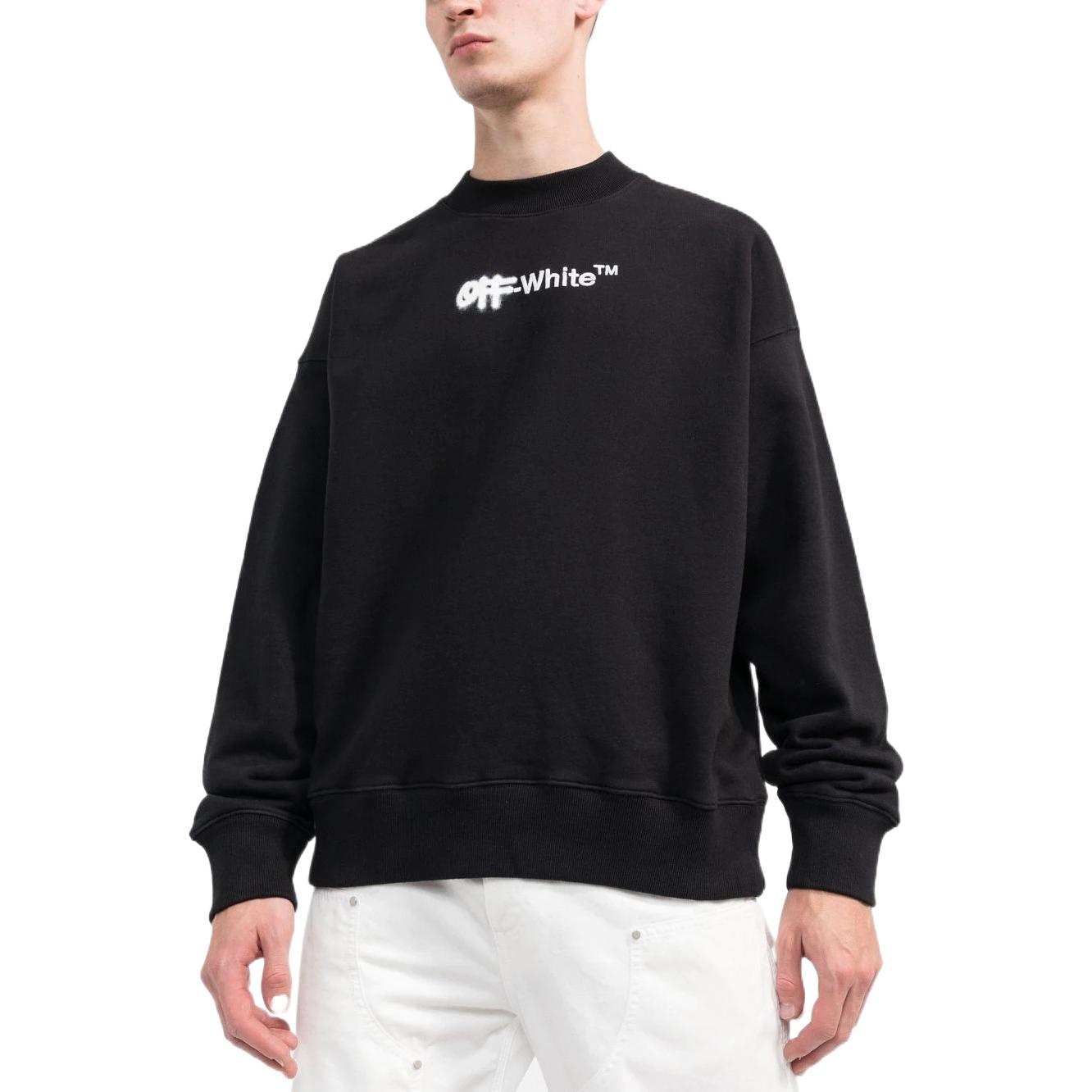 OFF-WHITE FW22 Logo Embroidered Regular Fit Black Sweatshirt 秋季 OMBA054F22FLE0011001 圖 5