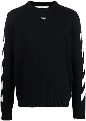 Suéter Negro OFF-WHITE FW22 Logo Print Cuello Redondo Manga Larga Pullover. OMHE023C99KNI0011001 Order Suéter Negro OFF-WHITE FW22 Logo Print Cuello Redondo Manga Larga Pullover. OMHE023C99KNI0011001