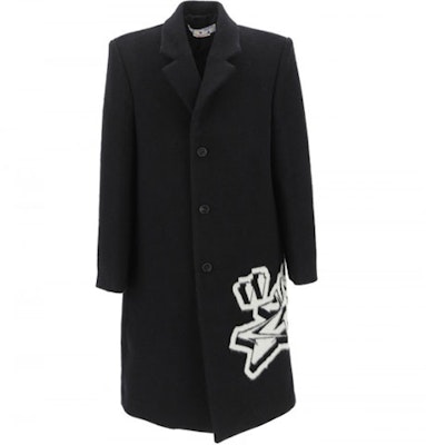 OFF-WHITE FW22 黑色单排扣印花长款大衣 时尚 OMER071F22FAB0011001 Order OFF-WHITE FW22 黑色单排扣印花长款大衣 时尚 OMER071F22FAB0011001