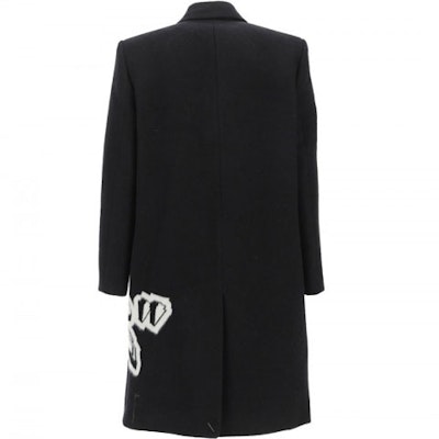 OFF-WHITE FW22 黑色单排扣印花长款大衣 时尚 OMER071F22FAB0011001 Lookbook OFF-WHITE FW22 黑色单排扣印花长款大衣 时尚 OMER071F22FAB0011001