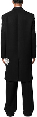 OFF-WHITE FW22 黑色单排扣印花长款大衣 时尚 OMER071F22FAB0011001 Details for OFF-WHITE FW22 黑色单排扣印花长款大衣 时尚 OMER071F22FAB0011001