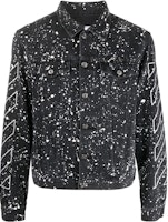 OFF-WHITE FW22 Paint-Splatter Single-Breasted Denim Jacket Black Menswear OMYE079F22DEN0011001 OFF-WHITE FW22 Paint-Splatter Single-Breasted Denim Jacket Black Menswear OMYE079F22DEN0011001