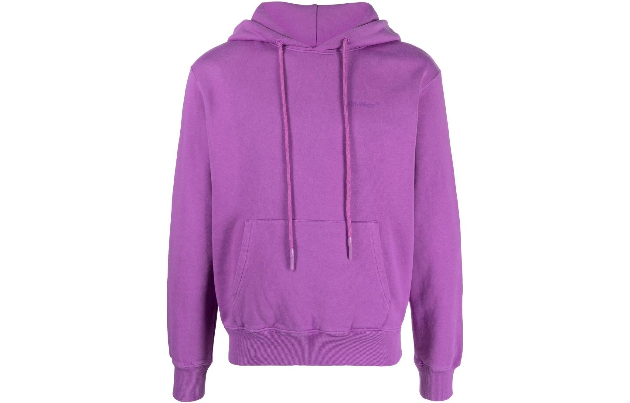 Off-White FW22 Purple Pullover Sweatshirt with Logo Print for Men OMBB097S23FLE0013636