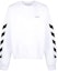 Buy OFF-WHITE FW22 Baju Crewneck Putih dengan Cetakan Jalur dan Huruf Sisi OMBA058C99FLE0010110