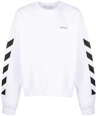 OFF-WHITE FW22 Baju Crewneck Putih dengan Cetakan Jalur dan Huruf Sisi OMBA058C99FLE0010110 Order OFF-WHITE FW22 Baju Crewneck Putih dengan Cetakan Jalur dan Huruf Sisi OMBA058C99FLE0010110