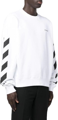 OFF-WHITE FW22 Baju Crewneck Putih dengan Cetakan Jalur dan Huruf Sisi OMBA058C99FLE0010110 Shop OFF-WHITE FW22 Baju Crewneck Putih dengan Cetakan Jalur dan Huruf Sisi OMBA058C99FLE0010110