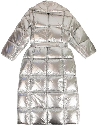 OFF-WHITE FW22 Jaket Puffer Longgar Silver Dengan Sabuk Pinggang. OWEA191F19F760509100 Lookbook OFF-WHITE FW22 Jaket Puffer Longgar Silver Dengan Sabuk Pinggang. OWEA191F19F760509100