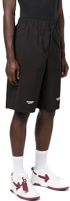 OFF-WHITE FW22 纯色标志印花松紧腰短裤 黑色 男士直筒休闲裤 OMCB070C99FAB0011001 Purchase OFF-WHITE FW22 纯色标志印花松紧腰短裤 黑色 男士直筒休闲裤 OMCB070C99FAB0011001