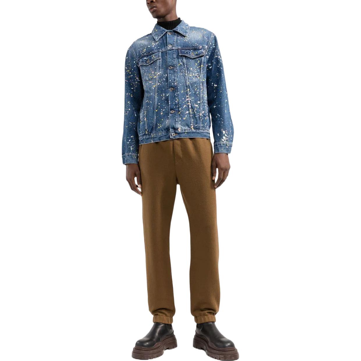 OFF-WHITE FW22 Splatter Denim Jacket Blue  Regular Fit OMYE077F22DEN0034000 圖 3