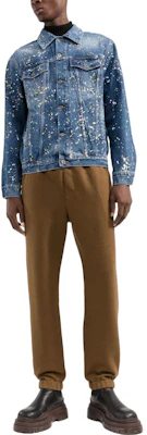 OFF-WHITE FW22 Jaket Denim Biru Splatter Potongan Biasa. OMYE077F22DEN0034000 Lookbook OFF-WHITE FW22 Jaket Denim Biru Splatter Potongan Biasa. OMYE077F22DEN0034000