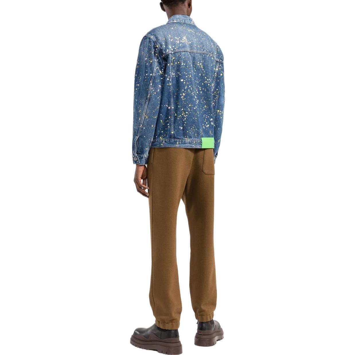 OFF-WHITE FW22 Splatter Denim Jacket Blue  Regular Fit OMYE077F22DEN0034000 圖 4