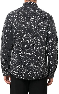 오프화이트 FW22 스플래터 프린트 싱글 브레스티드 롱슬리브 셔츠 블랙 OMYD027F22DEN0011001 Shop 오프화이트 FW22 스플래터 프린트 싱글 브레스티드 롱슬리브 셔츠 블랙 OMYD027F22DEN0011001