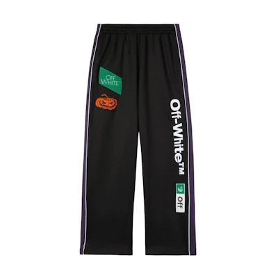 OFF-WHITE FW22 Striped Graphic Sweatpants Regular Fit Black - Style OMCJ020F22FAB0011001
