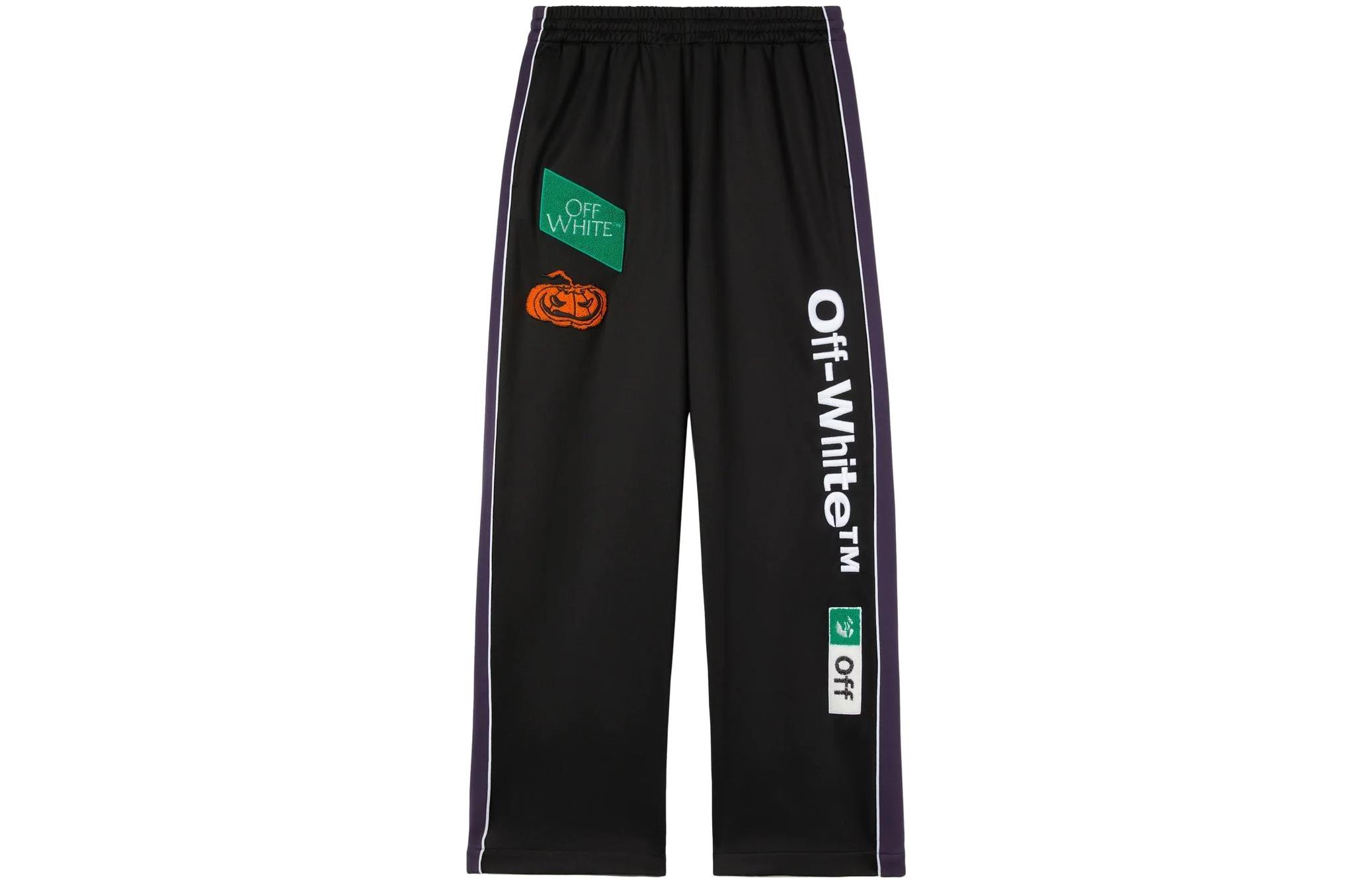Order OFF-WHITE FW22 Striped Graphic Sweatpants Regular Fit Black -  Style OMCJ020F22FAB0011001