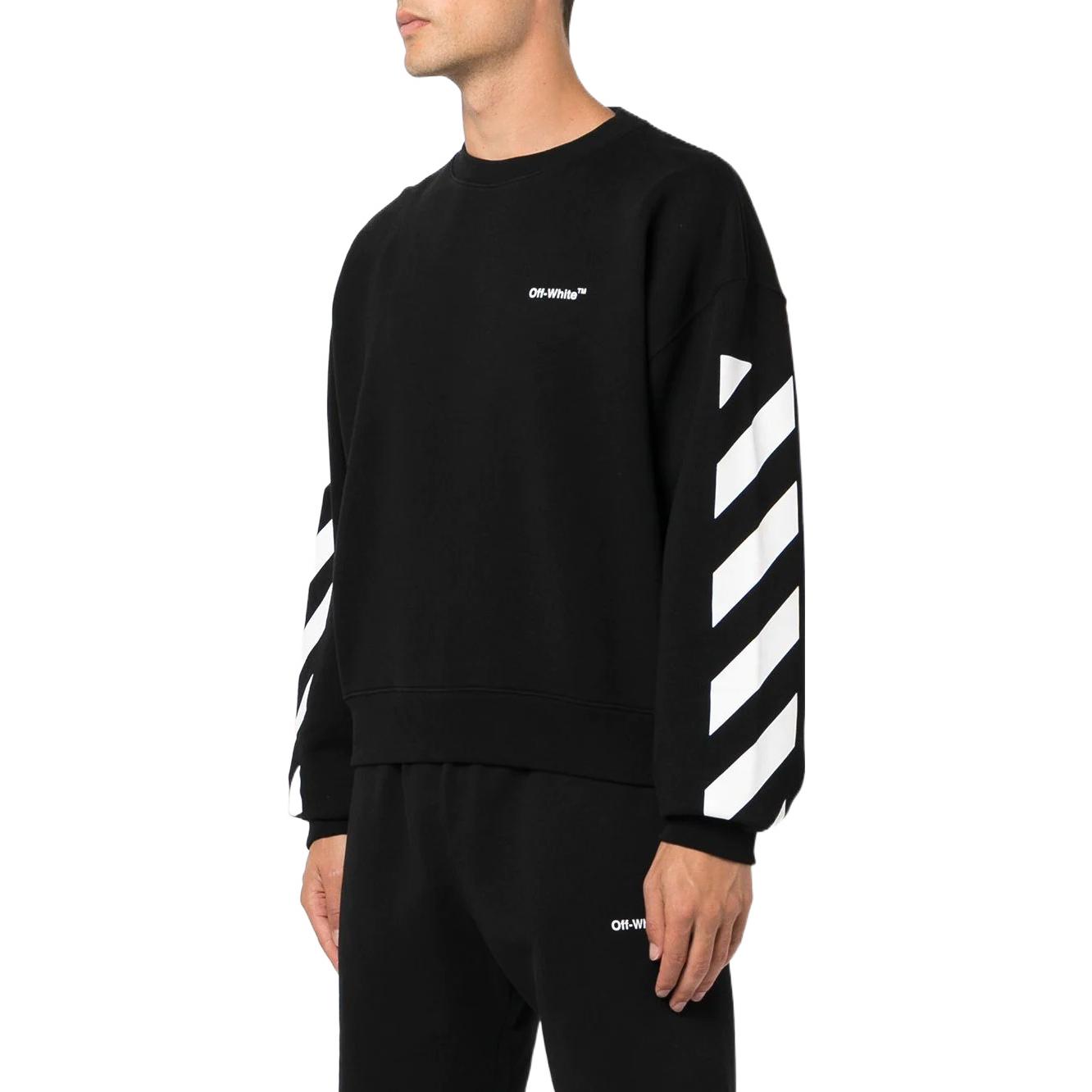 Purchase OFF-WHITE FW22 條紋logo印花黑色衛衣 男裝秋季系列 OMBA058C99FLE0011001