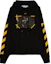 Buy OFF-WHITE 2022秋冬黑色条纹印花连帽卫衣 男款 OMBB085C99FLE0081001