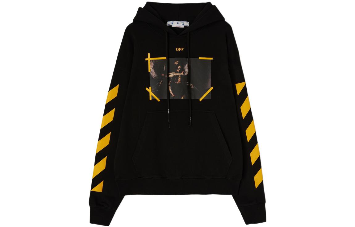 OFF-WHITE FW22 Striped Printed Hoodie Black Menswear OMBB085C99FLE0081001 圖 2