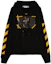 Order OFF-WHITE 2022秋冬黑色条纹印花连帽卫衣 男款 OMBB085C99FLE0081001