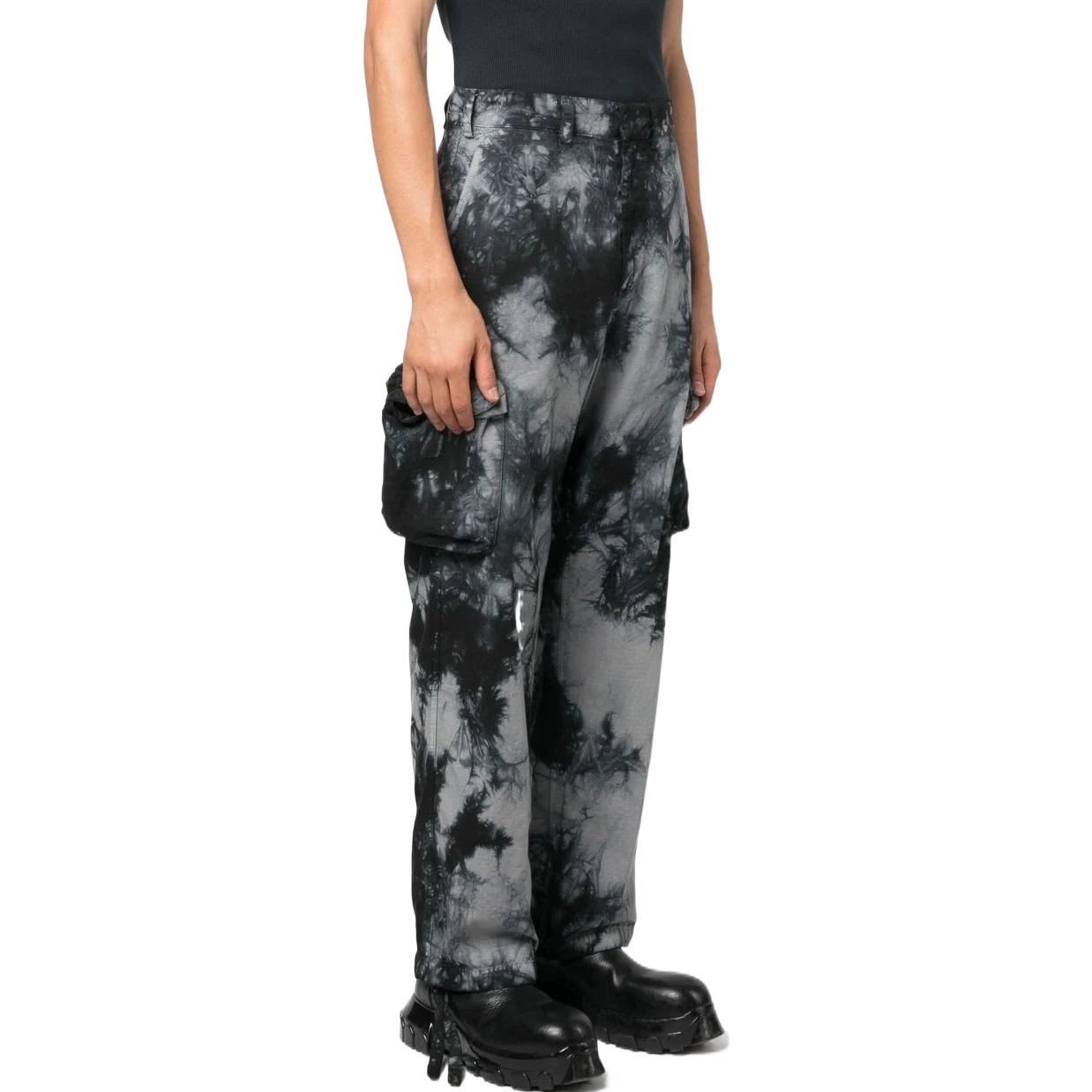 Purchase OFF-WHITE FW22 Tie-Dye Cargo Pants with 3D Pockets Black Menswear OMCF032F22FAB0010701