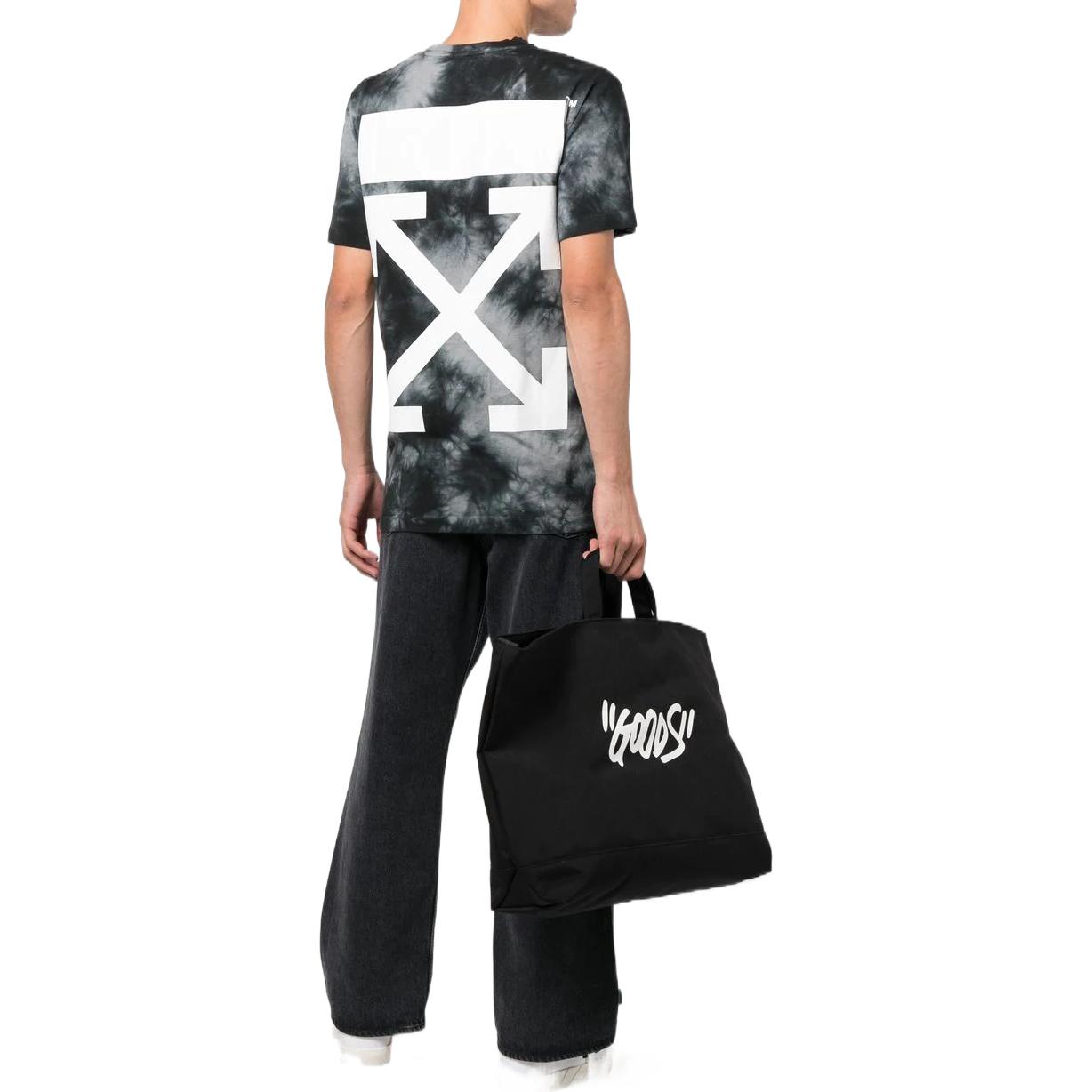 OFF-WHITE FW22 Tie-Dye Crewneck T-Shirt Black  Regular Fit OMAA027F22JER0190701 圖 3