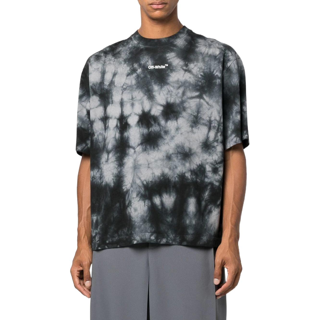 OFF-WHITE FW22 Tie-Dye Logo Print Oversized Grey T-Shirt OMAA120F22JER0090701 圖 3