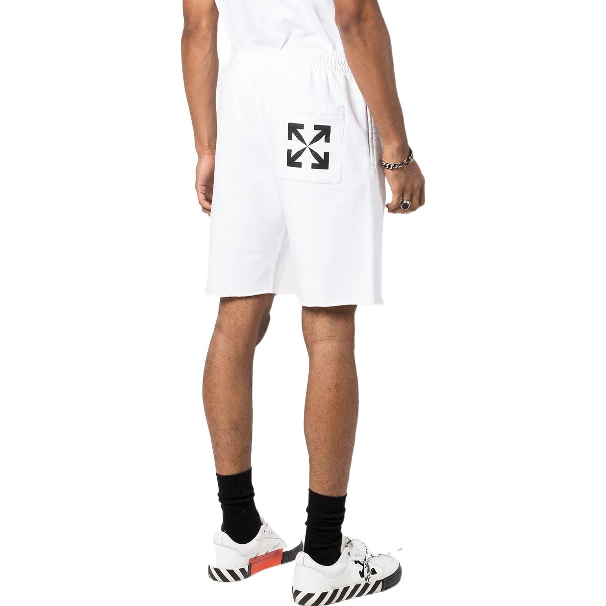 Purchase OFF-WHITE FW22 Celana Pendek Kasual Print Arrows Putih Regular Fit OMCI012C99FLE0030110