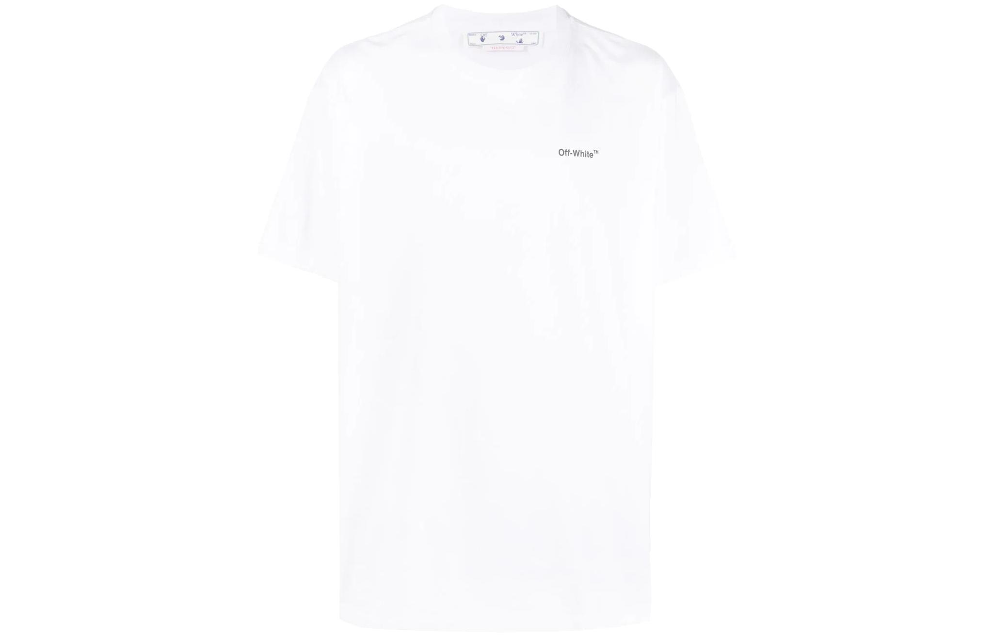 OFF-WHITE FW22 White Logo Printed Crewneck Short Sleeve T-Shirt  Regular Fit OMAA038C99JER0080110 圖 2