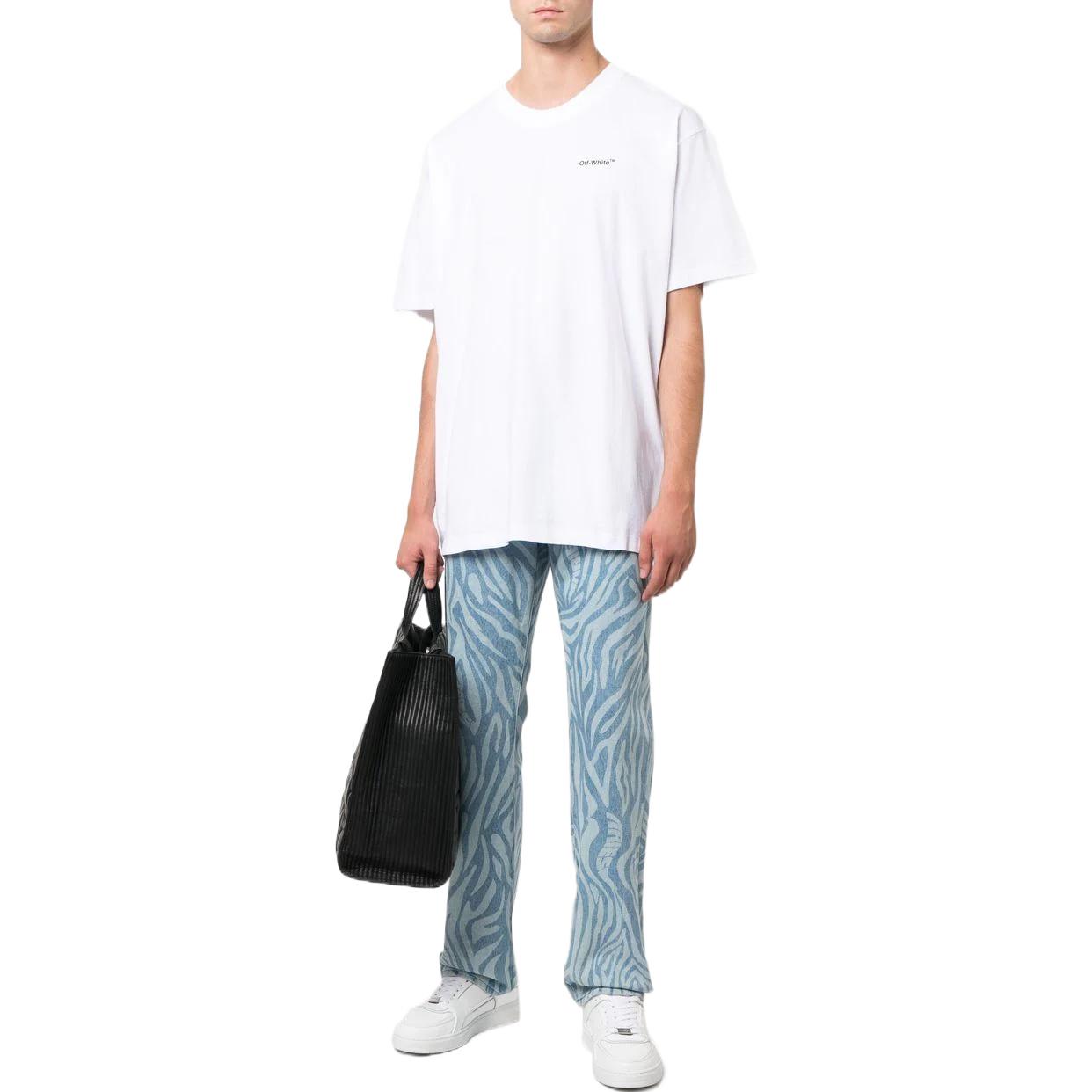 OFF-WHITE FW22 White Logo Printed Crewneck Short Sleeve T-Shirt  Regular Fit OMAA038C99JER0080110 圖 3