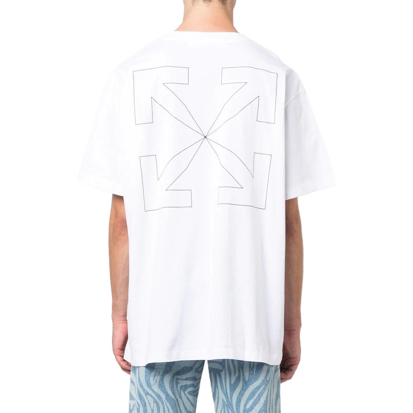 OFF-WHITE FW22 White Logo Printed Crewneck Short Sleeve T-Shirt  Regular Fit OMAA038C99JER0080110 圖 4
