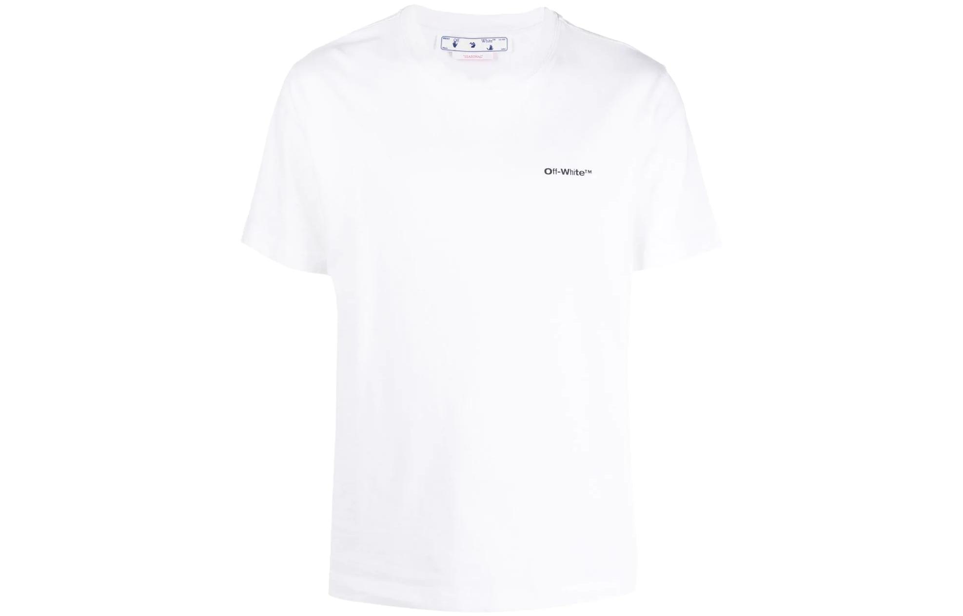 OFF-WHITE FW22 White Slim Fit Logo Print Crewneck T-Shirt . OMAA027F22JER0160110 圖 2