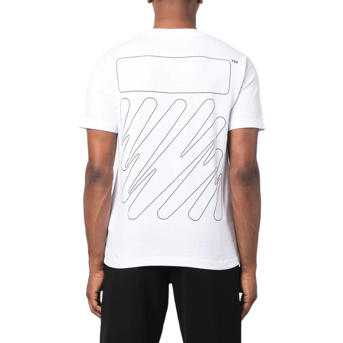 OFF-WHITE FW22 White Slim Fit Logo Print Crewneck T-Shirt . OMAA027F22JER0160110 圖 4