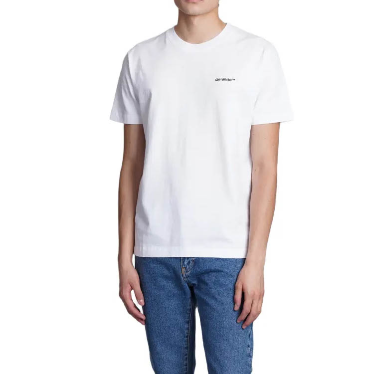 OFF-WHITE FW22 White Slim Fit Logo Print Crewneck T-Shirt . OMAA027F22JER0160110 圖 6